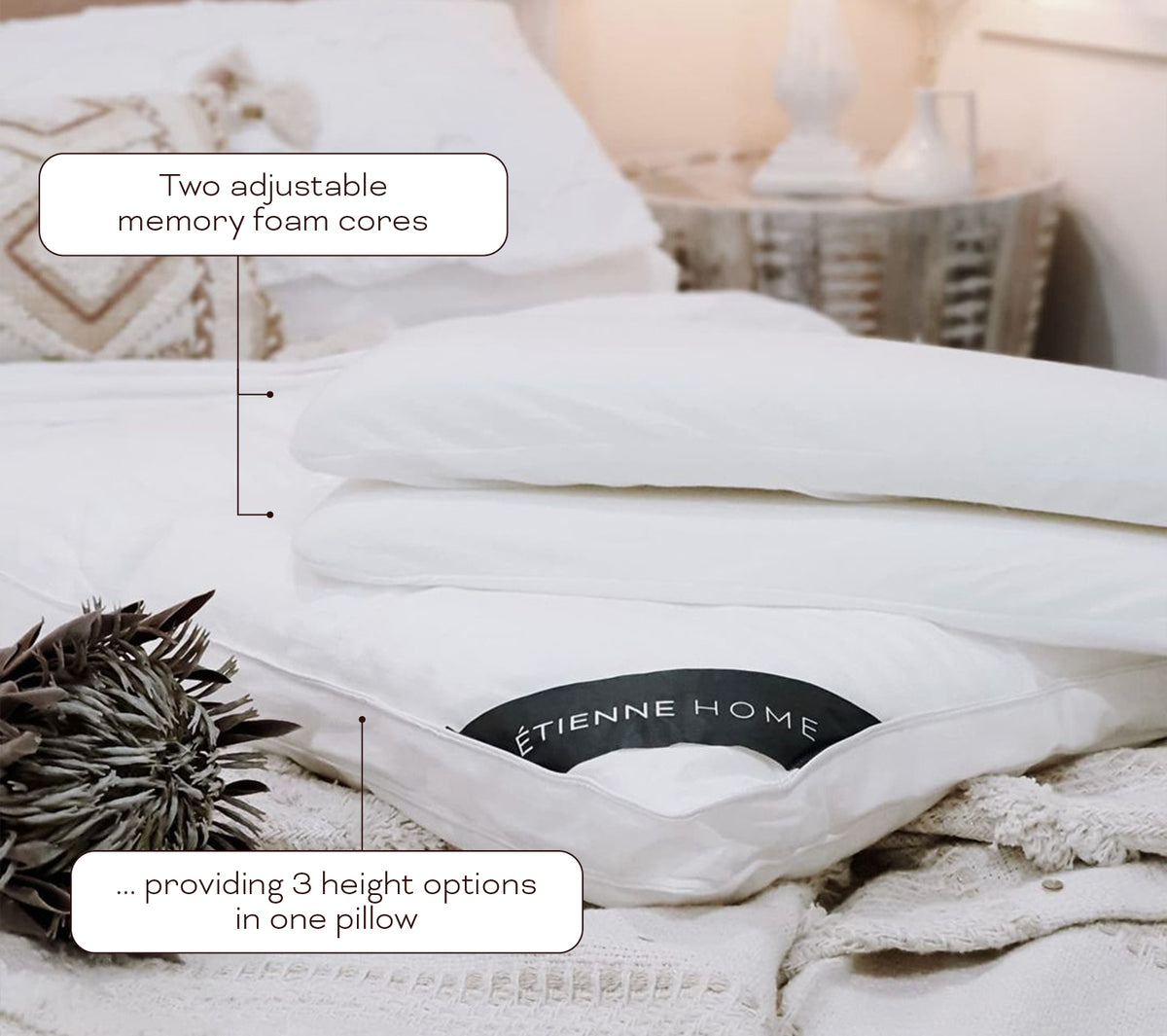The Etienne Height Adjustable Pillow